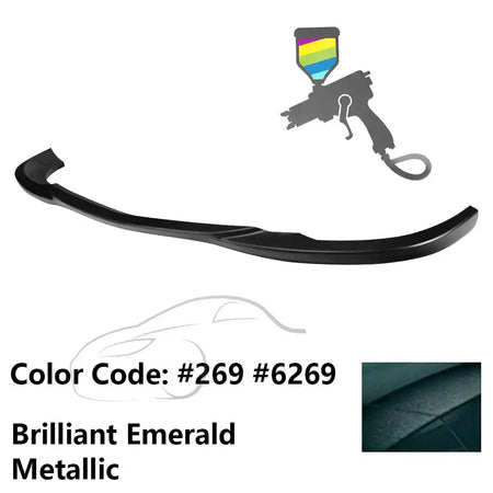 2008-2011 Benz W204 C Class GH Style Front Bumper Lip ABS Painted #269, 6269 Brilliant Emerald Metallic