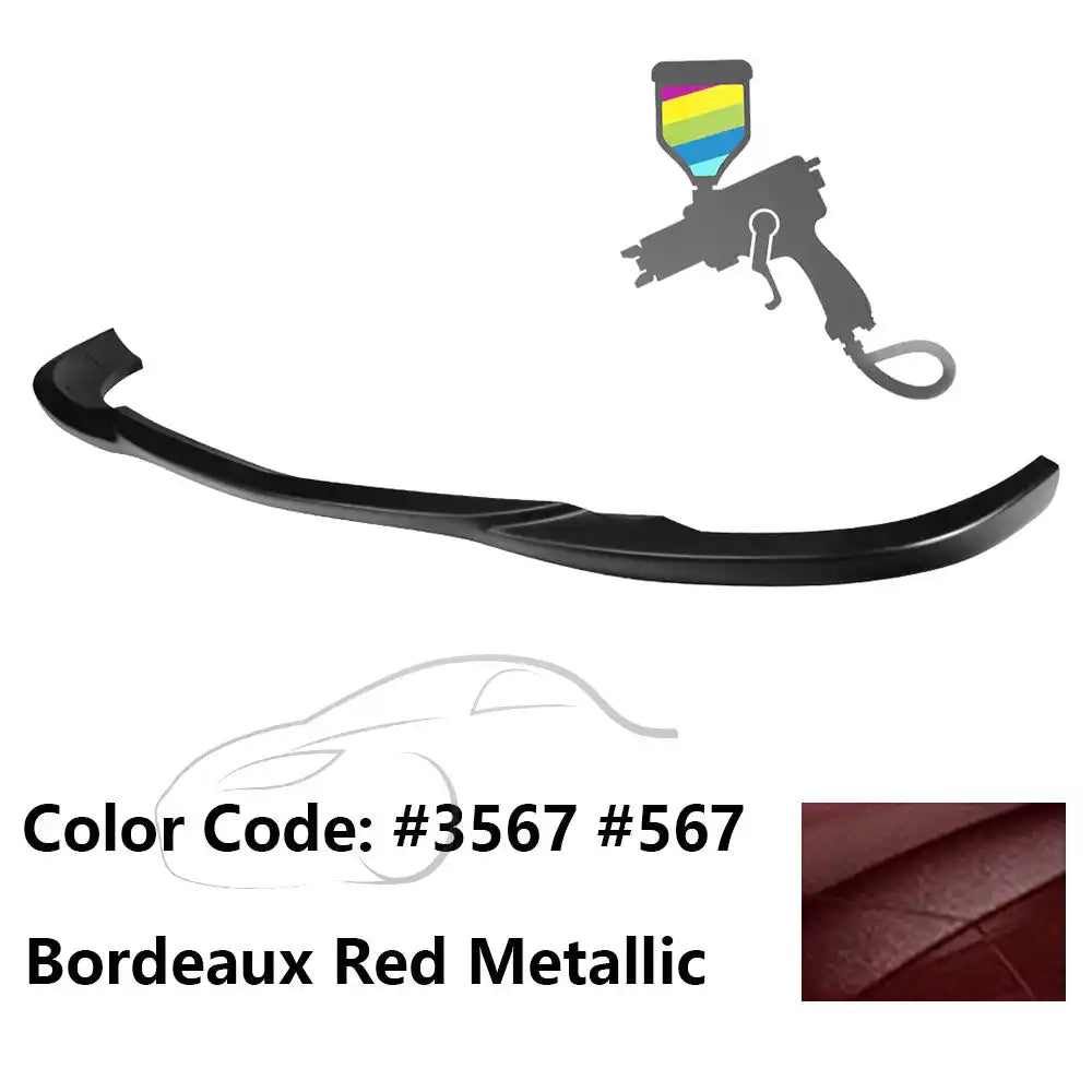 2008-2011 Benz W204 C Class GH Style Front Bumper Lip ABS Painted #3567, 567 Bordeaux Red Metallic