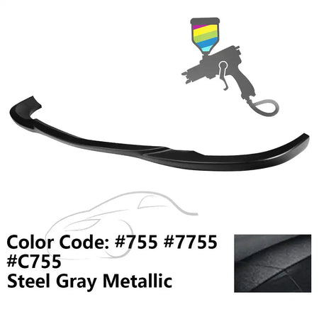 2008-2011 Benz W204 C Class GH Style Front Bumper Lip ABS Painted #755, 7755, C755 Steel Gray Metallic