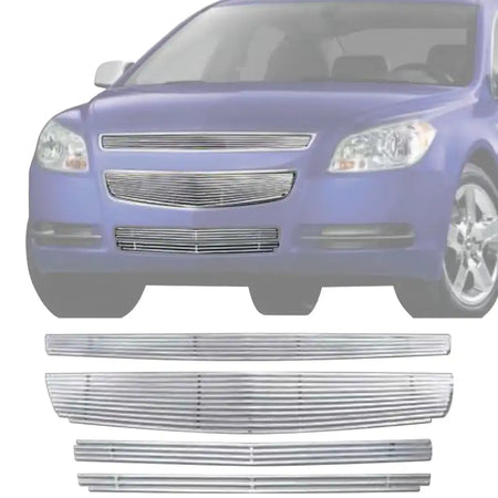 2008-2012 Chevrolet Malibu Billet Style Front Grille Insert Steel 4PC