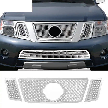 2008-2012 Nissan Pathfinder Mesh Chrome Front Grille Stainless Steel