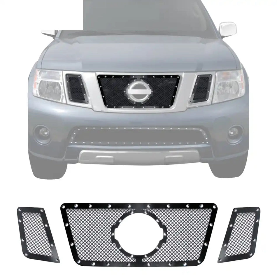 2008-2012 Nissan Pathfinder Perimeter Woven 3PCS Front Grille Inserts