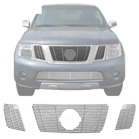 2008-2012 Pathfinder Billet Style Front Upper Grille Insert Steel 3PC
