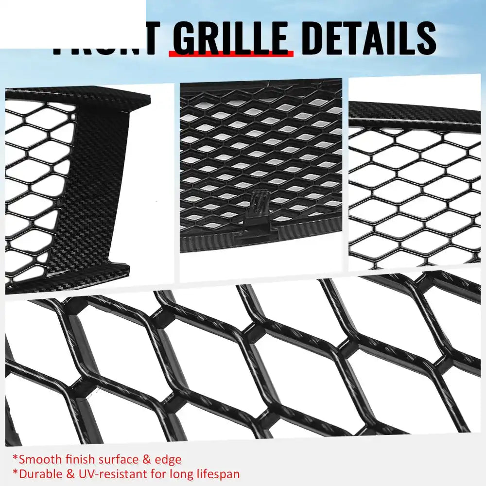 2008-2013 Infiniti G37 Coupe & 2014-2015 Q60 Honeycomb Style Front Bumper Upper Grille Replacement Carbon Fiber Print