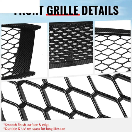 2008-2013 Infiniti G37 Coupe & 2014-2015 Q60 Honeycomb Style Front Bumper Upper Grille Replacement Carbon Fiber Print