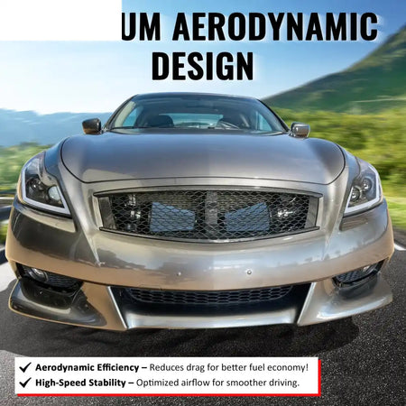 2008-2013 Infiniti G37 Coupe & 2014-2015 Q60 Honeycomb Style Front Bumper Upper Grille Replacement Carbon Fiber Print