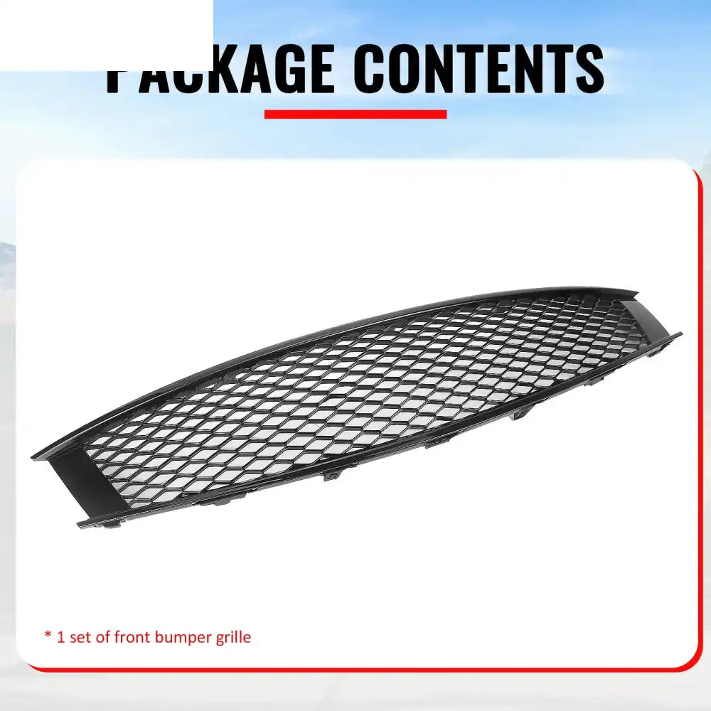 2008-2013 Infiniti G37 Coupe & 2014-2015 Q60 Honeycomb Style Front Bumper Upper Grille Replacement Gloss Black ABS