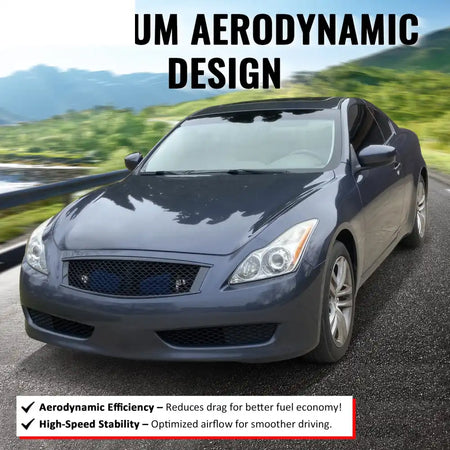 2008-2013 Infiniti G37 Coupe & 2014-2015 Q60 Honeycomb Style Front Bumper Upper Grille Replacement Gloss Black ABS