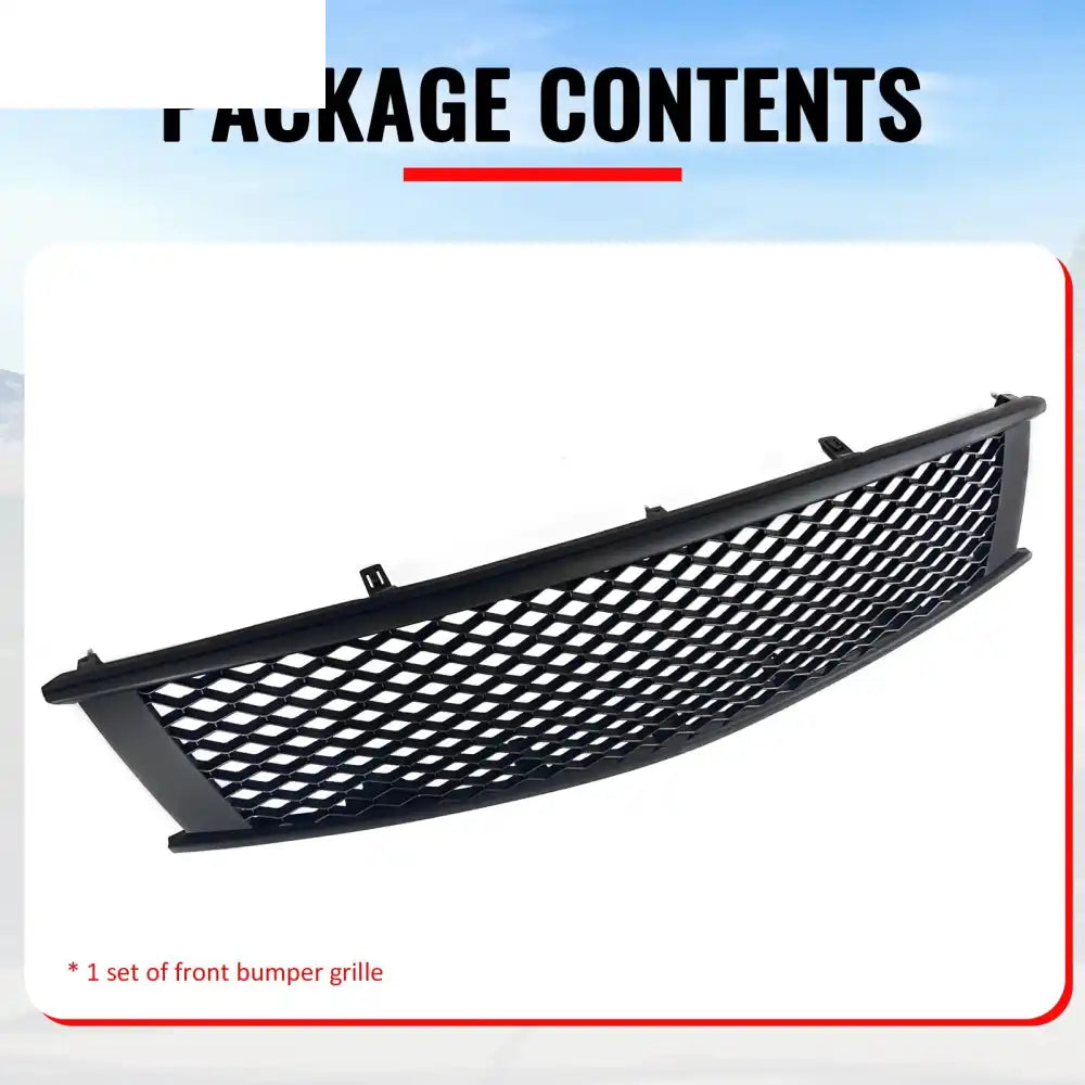 2008-2013 Infiniti G37 Coupe & 2014-2015 Q60 Honeycomb Style Front Bumper Upper Grille Replacement Matte Black ABS