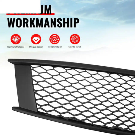 2008-2013 Infiniti G37 Coupe & 2014-2015 Q60 Honeycomb Style Front Bumper Upper Grille Replacement Matte Black ABS