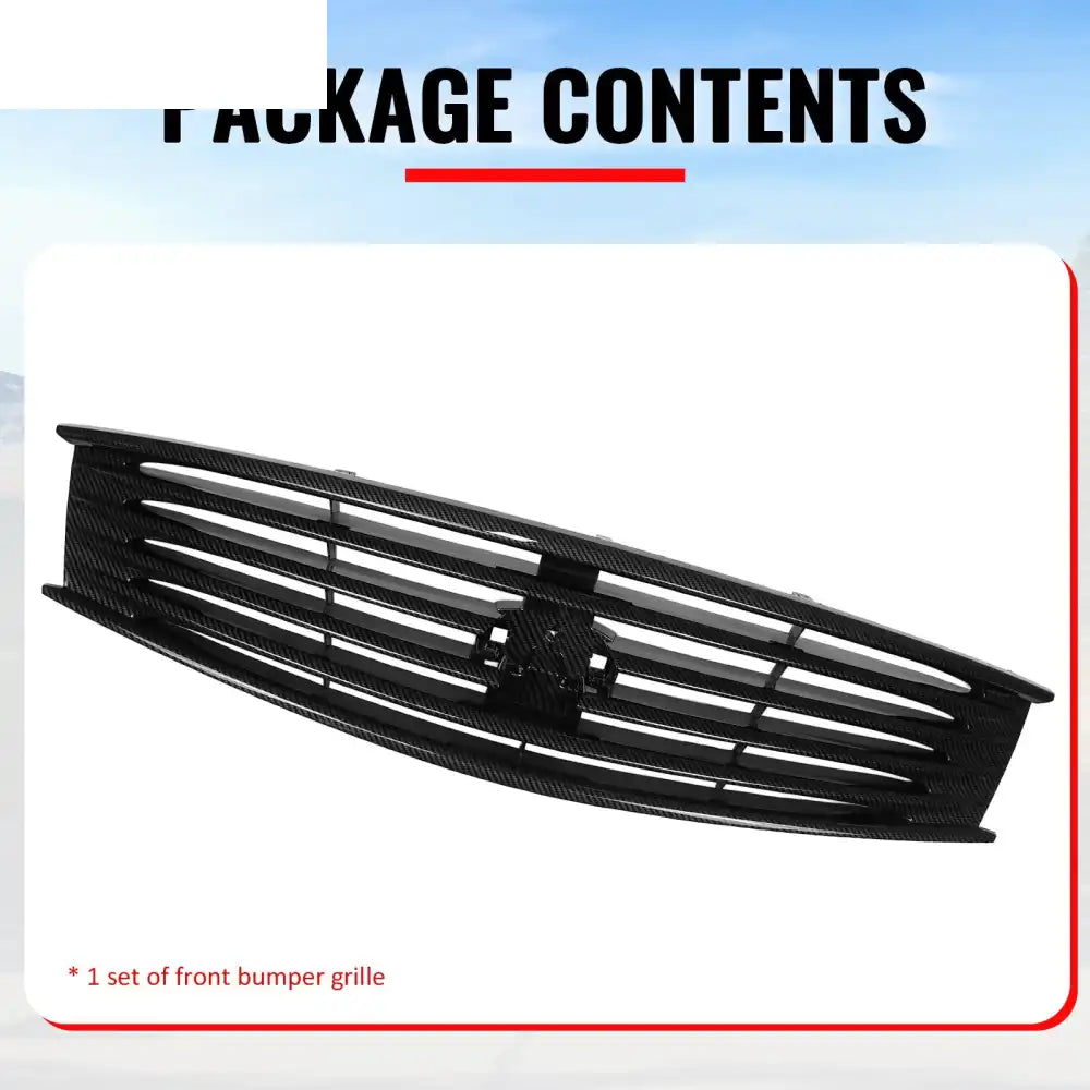 2008-2013 Infiniti G37 Coupe & 2014-2015 Q60 OE Style Front Bumper Upper Grille Replacement Carbon Fiber Print ABS