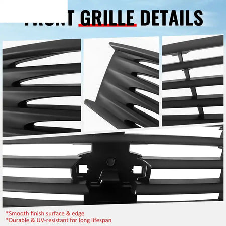 2008-2013 Infiniti G37 Coupe & 2014-2015 Q60 OE Style Front Bumper Upper Grille Replacement Matte Black ABS Matte Black