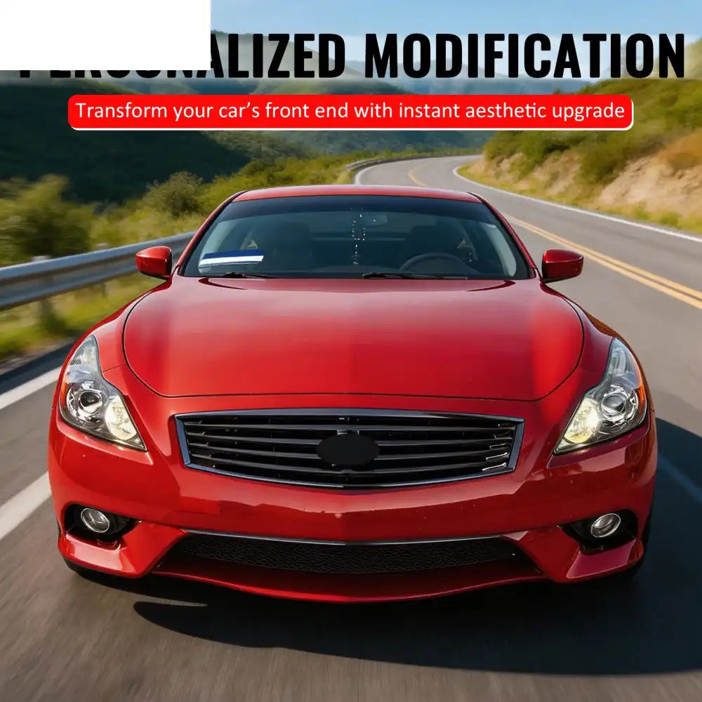 2008-2013 Infiniti G37 Coupe & 2014-2015 Q60 OE Style Front Bumper Upper Grille Replacement Matte Black ABS Matte Black