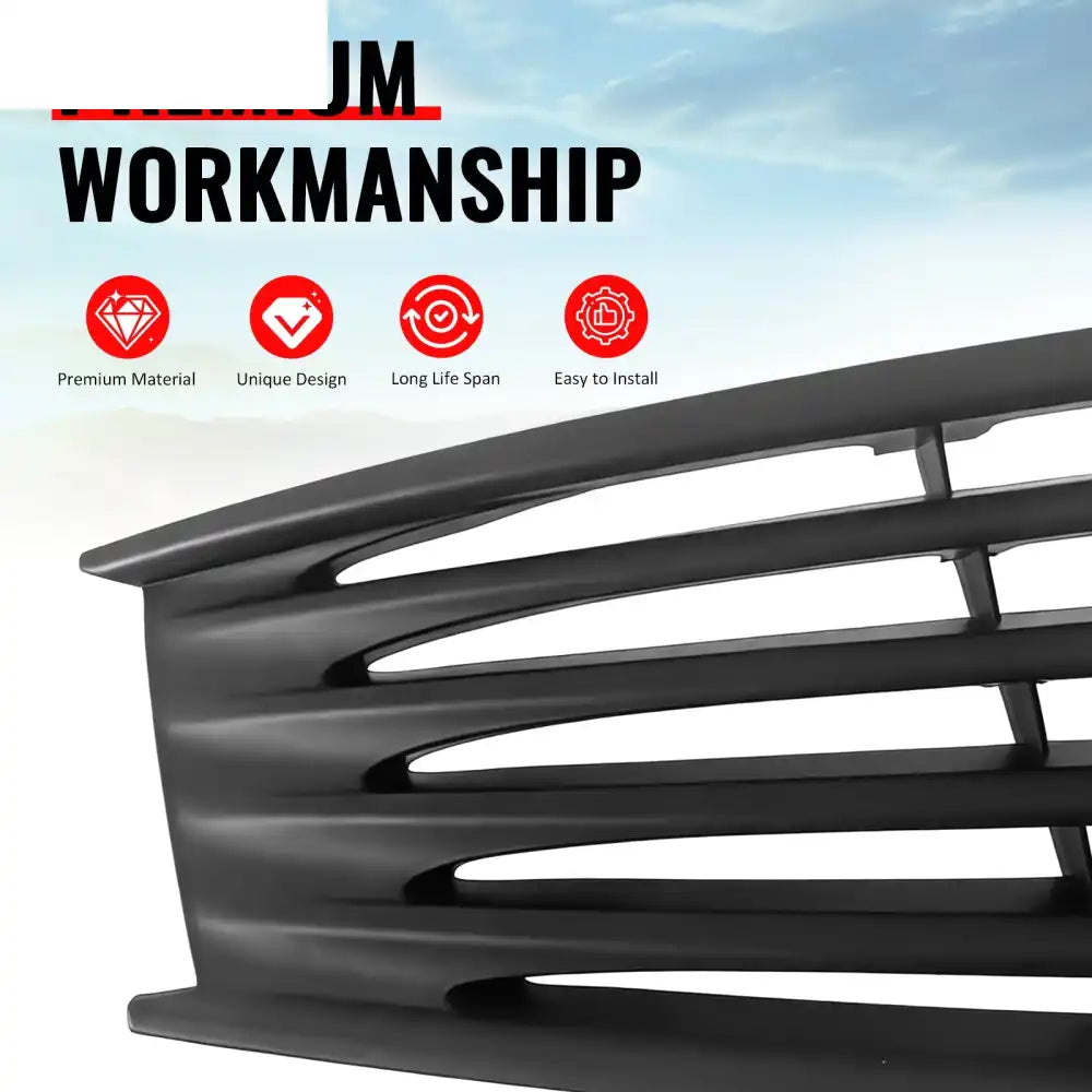 2008-2013 Infiniti G37 Coupe & 2014-2015 Q60 OE Style Front Bumper Upper Grille Replacement Matte Black ABS Matte Black