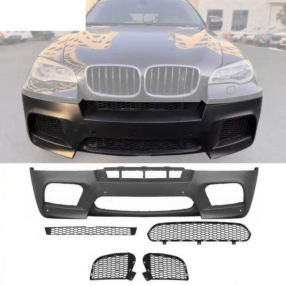 2008-2014 BMW X5 E71 Front Bumper Conversion Grille X6M Style Black PP