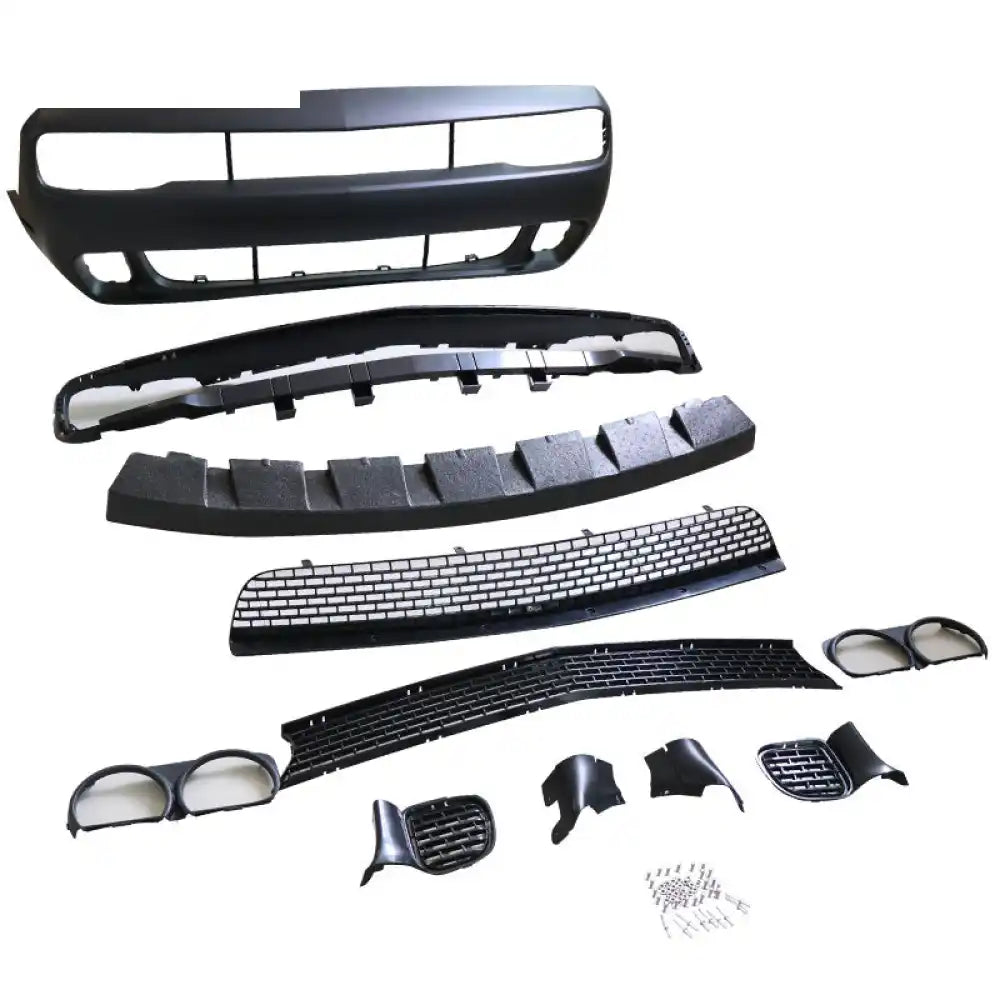 2008-2014 Dodge Challenger Front Bumper + SRT Lip + Fender Flares PP