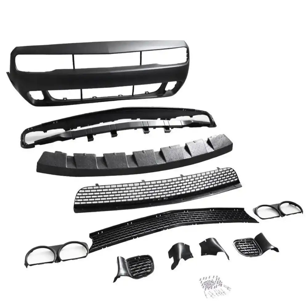 2008-2014 Dodge Challenger Front + Rear Bumper Cover + Diffuser PP