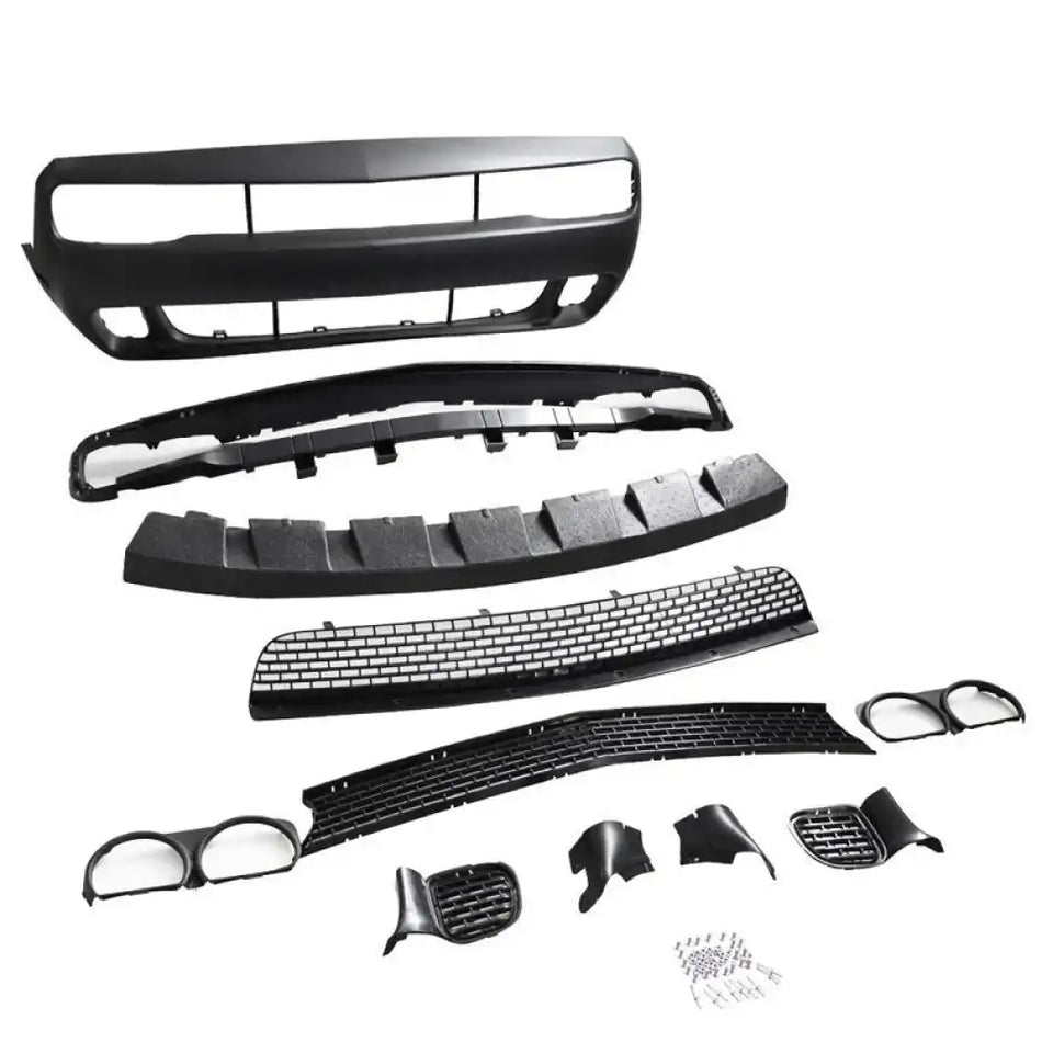 2008-2014 Dodge Challenger Front + Rear Bumper Cover + Diffuser PP