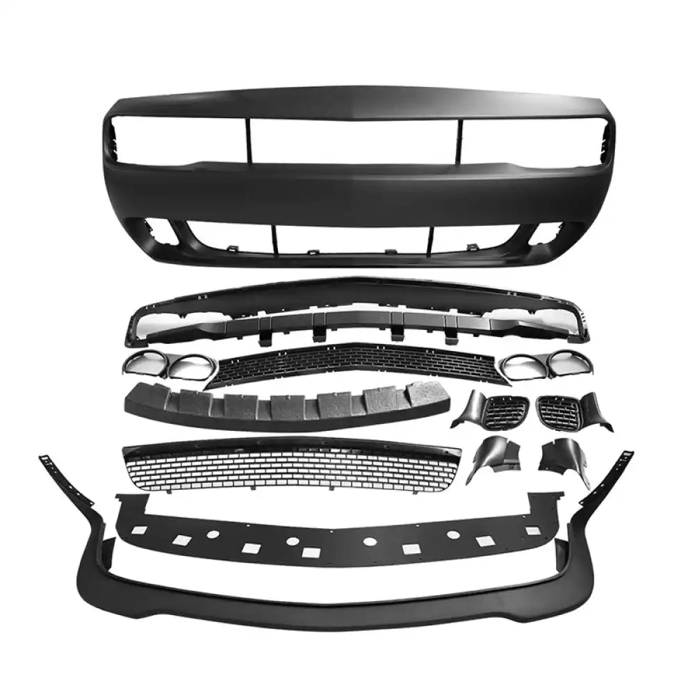 2008-2014 Dodge Challenger Front + Rear Bumper Cover + Lip + Diffuser PP