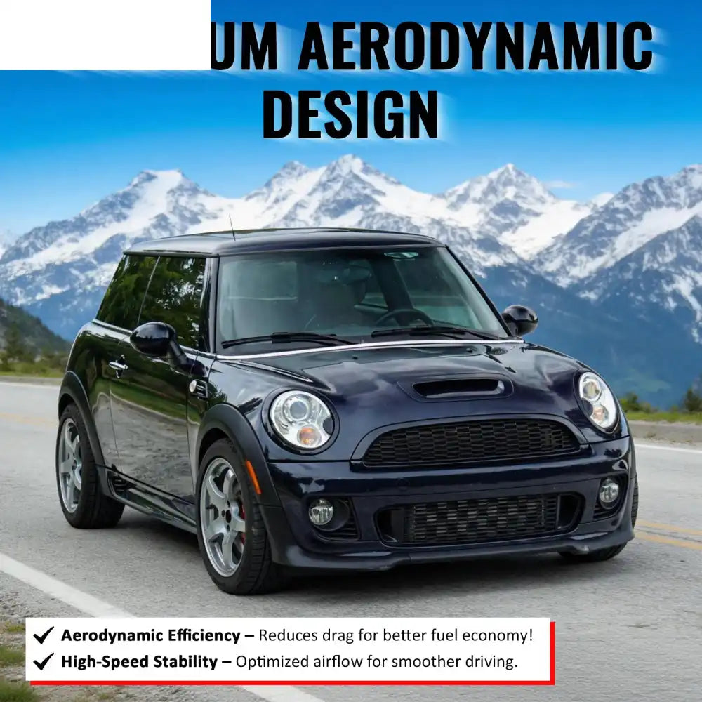 2008-2015 Mini Cooper S& JCW R55 R56 R57 R58 R59 JCW Style Front Bumper Upper Grille w/ Frame Carbon Fiber Print ABS