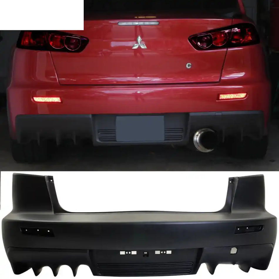 2008-2015 Mitsubishi Lancer EVO 1 Outlet Rear Bumper Conversion PP