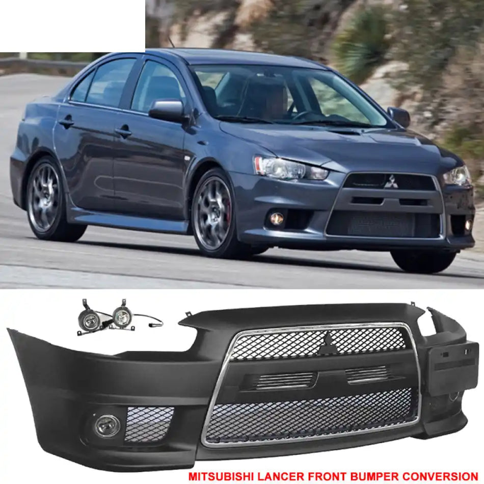 2008-2015 Mitsubishi Lancer EVO Style Unpainted Front Bumper Cover PP
