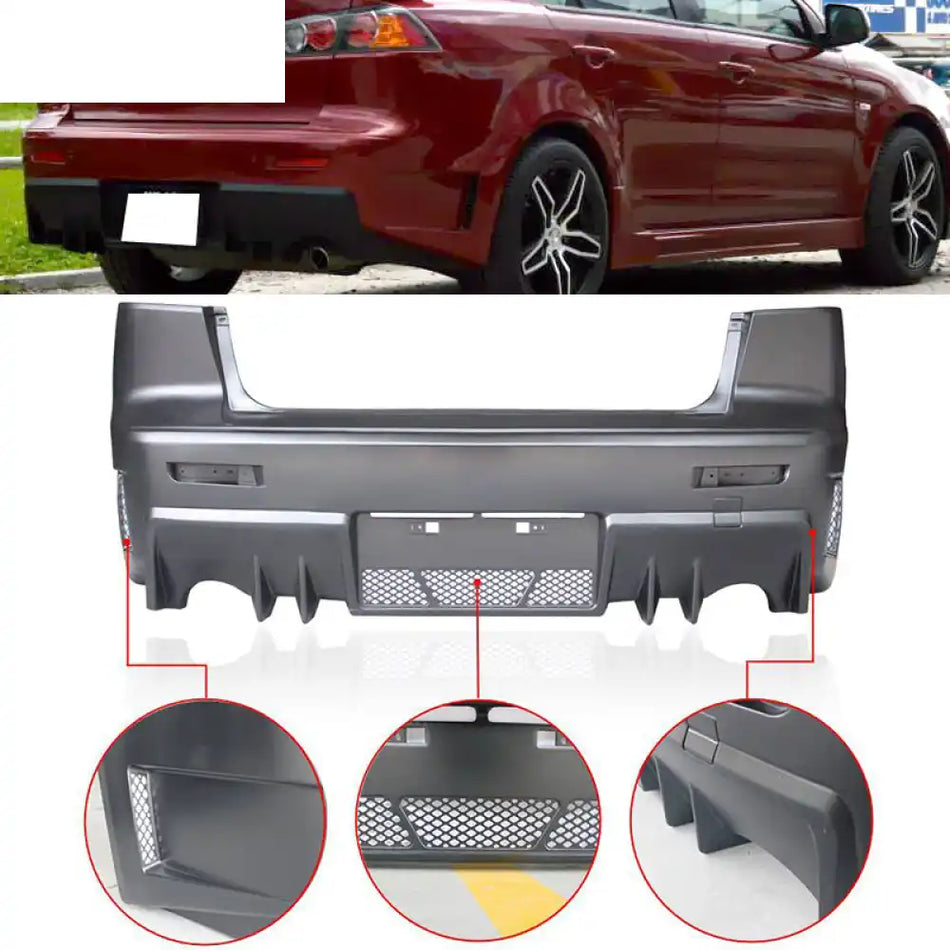 2008-2015 Mitsubishi Lancer FQ FQ440 Style Lower Rear Bumper Cover