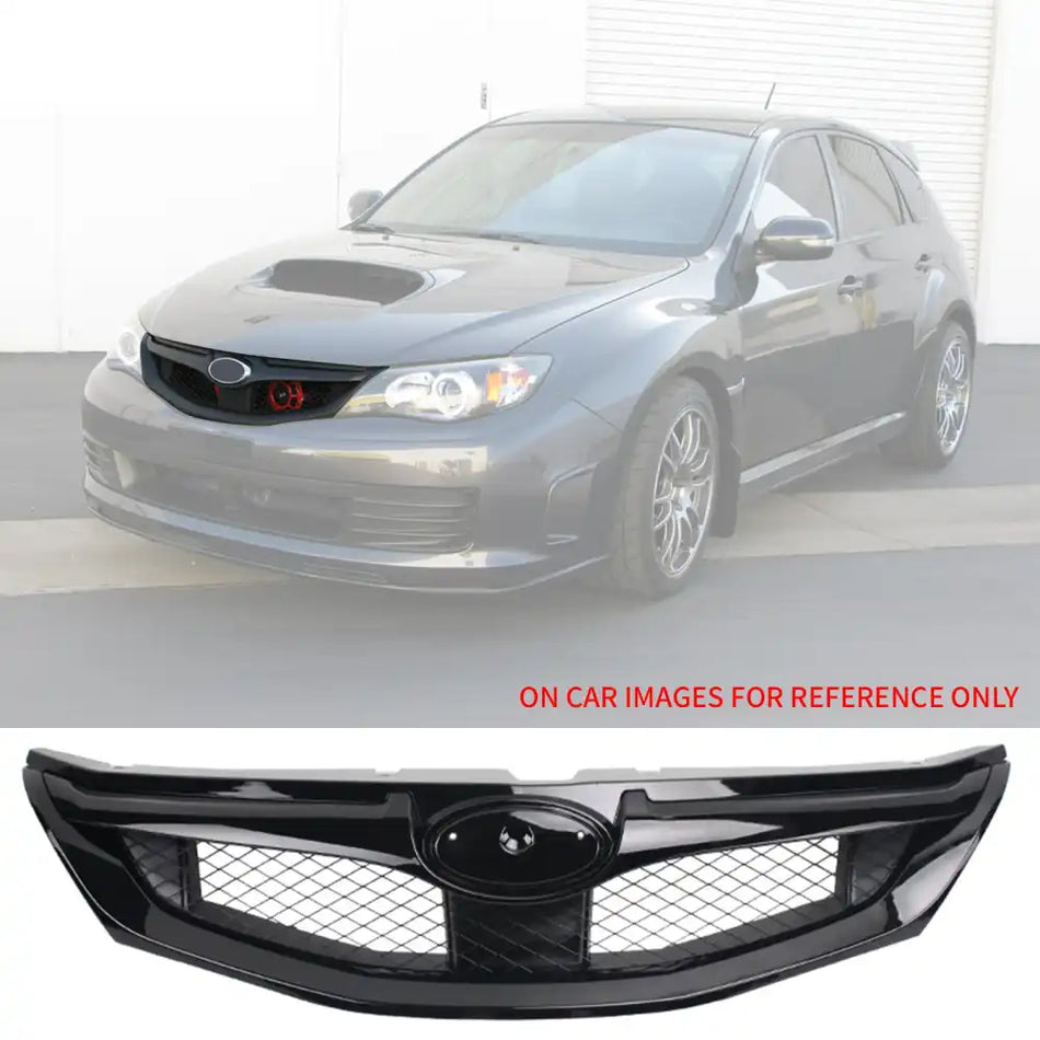 2008Ã¢2010 Subaru Impreza WRX Hatchback OE Style Front Grille ABS Replacement Gloss Black