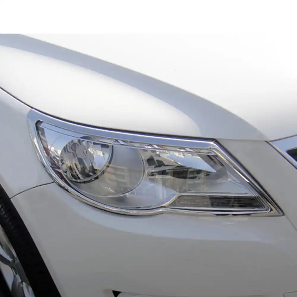 2009-2011 Volkswagen Tiguan Pre-facelift Chrome Headlights Trim Bezel Cover Surround Rim ABS Pair