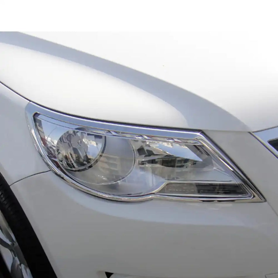 2009-2011 Volkswagen Tiguan Pre-facelift Chrome Headlights Trim Bezel Cover Surround Rim ABS Pair