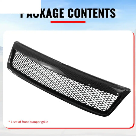 2009-2013 Subaru Forester Honeycomb Style Front Bumper Upper Grille Replacement Carbon Fiber Print ABS Carbon Fiber