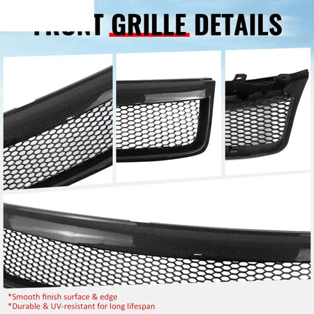 2009-2013 Subaru Forester Honeycomb Style Front Bumper Upper Grille Replacement Carbon Fiber Print ABS Carbon Fiber
