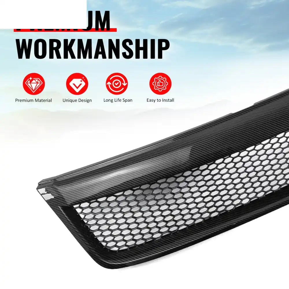 2009-2013 Subaru Forester Honeycomb Style Front Bumper Upper Grille Replacement Carbon Fiber Print ABS Carbon Fiber