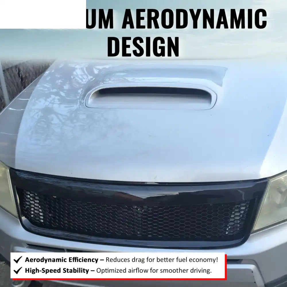 2009-2013 Subaru Forester Honeycomb Style Front Bumper Upper Grille Replacement Carbon Fiber Print ABS Carbon Fiber