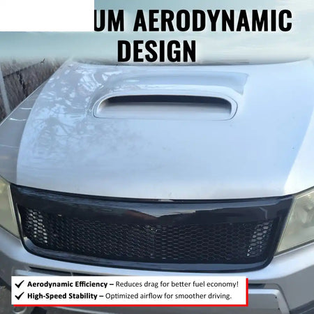 2009-2013 Subaru Forester Honeycomb Style Front Bumper Upper Grille Replacement Gloss Black ABS Gloss Black