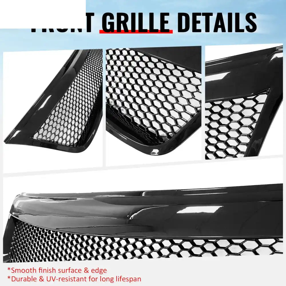 2009-2013 Subaru Forester Honeycomb Style Front Bumper Upper Grille Replacement Gloss Black ABS Gloss Black