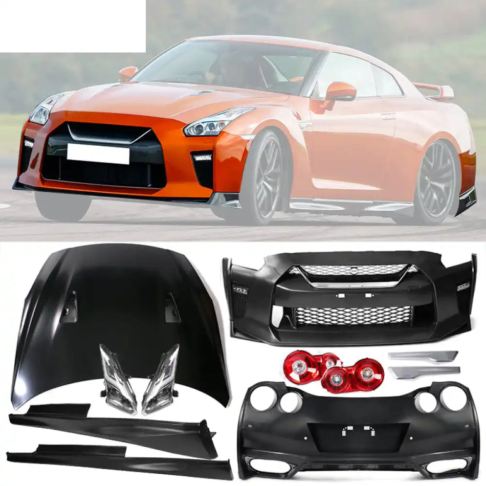 2009-2024 GTR Front & Rear Bumper & Hood & Side Skirts & Tail Lights