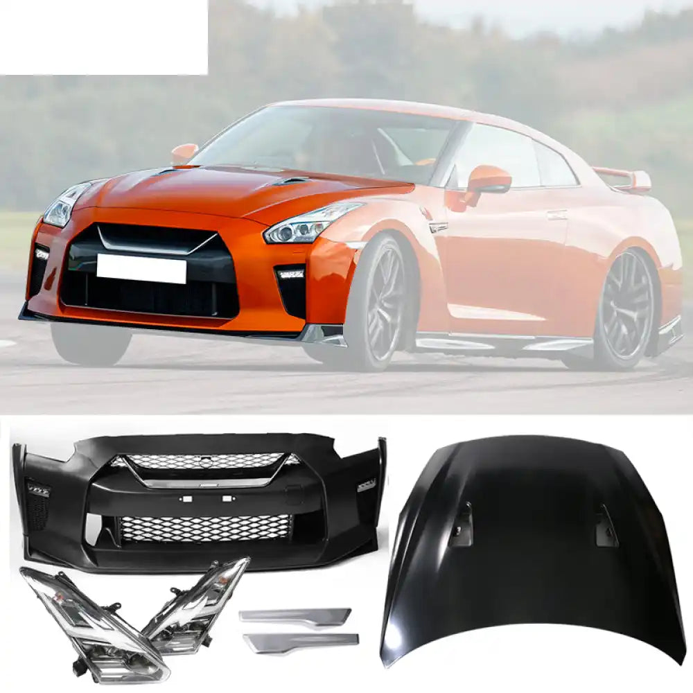 2009-2024 Nissan R35 GTR GT-R Front Bumper & Hood Cover & Headlights