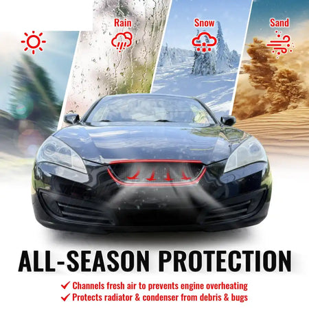 2010-2012 Hyundai Genesis Coupe Honeycomb Style Front Bumper Upper Grille Replacement Carbon Fiber Print ABS Carbon