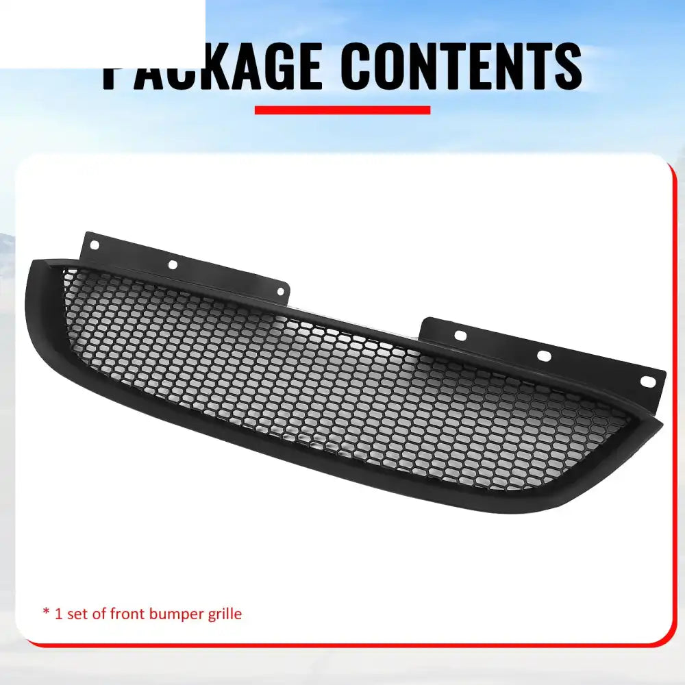 2010-2012 Hyundai Genesis Coupe Honeycomb Style Front Bumper Upper Grille Replacement Matte Black ABS Matte Black