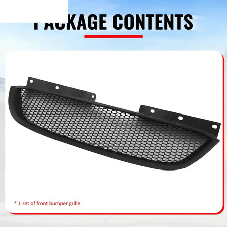 2010-2012 Hyundai Genesis Coupe Honeycomb Style Front Bumper Upper Grille Replacement Matte Black ABS Matte Black