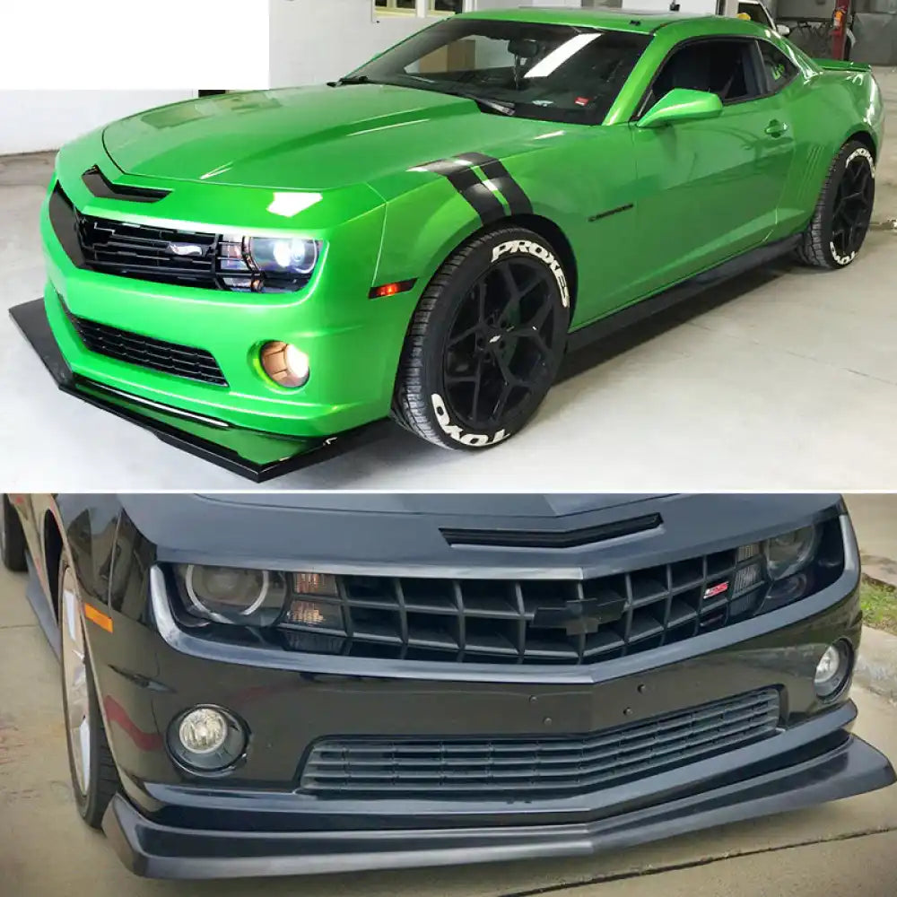2010-2013 Camaro V8 SS Z28 Style Unpainted Black Front Bumper Lip PU