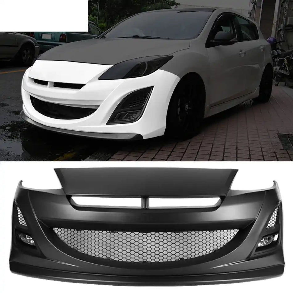 2010-2013 Mazda 3 Auto EXE Style Front Bumper w/ Fog Lights PP