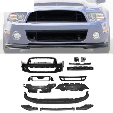 2010-2014 Ford Mustang GT500 Style Front Bumper Cover w/ Grille Lip