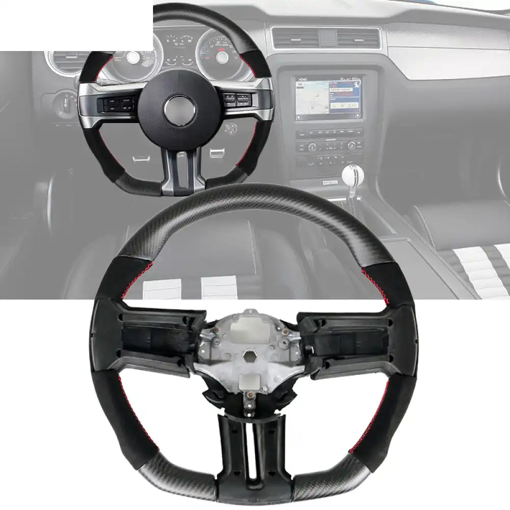 2010-2014 Ford Mustang Steering Wheel Carbon Fiber Alcantara / Matte Carbon Fiber
