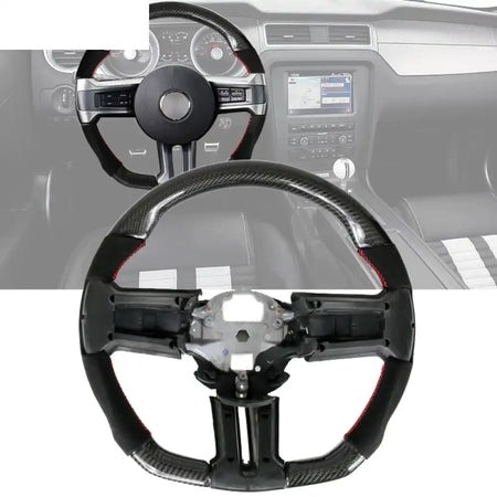 2010-2014 Ford Mustang Steering Wheel Carbon Fiber Carbon Fiber & Synthetic Suede / Carbon Fiber