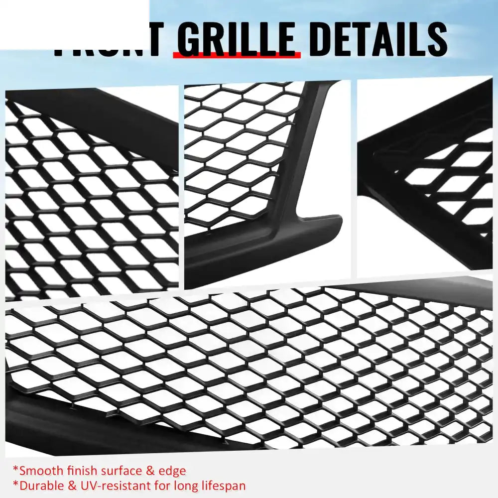 2010-2015 Infiniti G37 G25 Q40 Sedan Honeycomb Style Front Bumper Upper Grille Replacement Matte Black ABS Matte Black