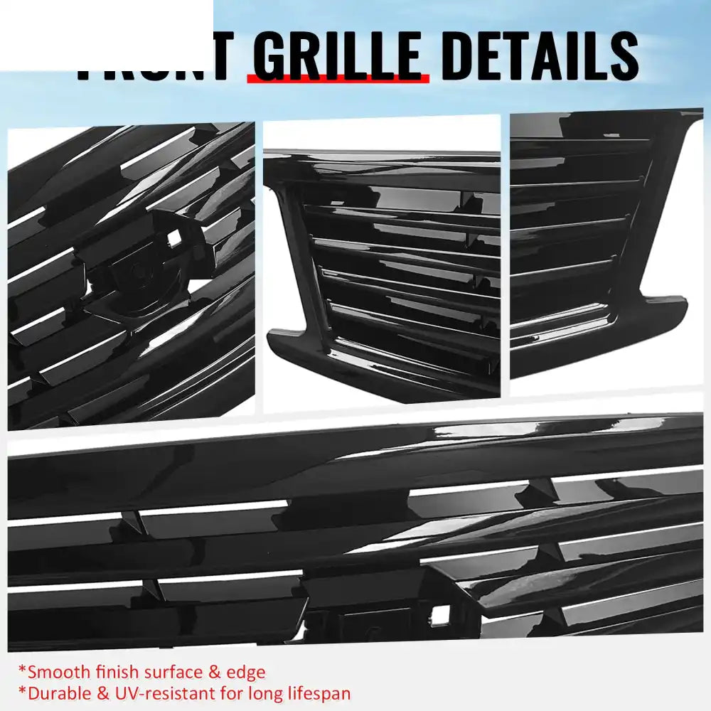 2010-2015 Infiniti G37 G25 Q40 Sedan OE Style Front Bumper Upper Grille Replacement Gloss Black ABS Gloss Black
