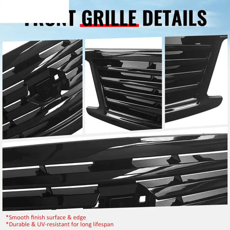 2010-2015 Infiniti G37 G25 Q40 Sedan OE Style Front Bumper Upper Grille Replacement Gloss Black ABS Gloss Black