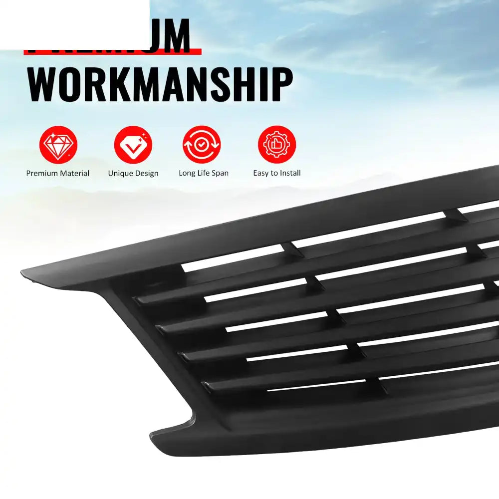 2010-2015 Infiniti G37 G25 Q40 Sedan OE Style Front Bumper Upper Grille Replacement Matte Black ABS Matte Black